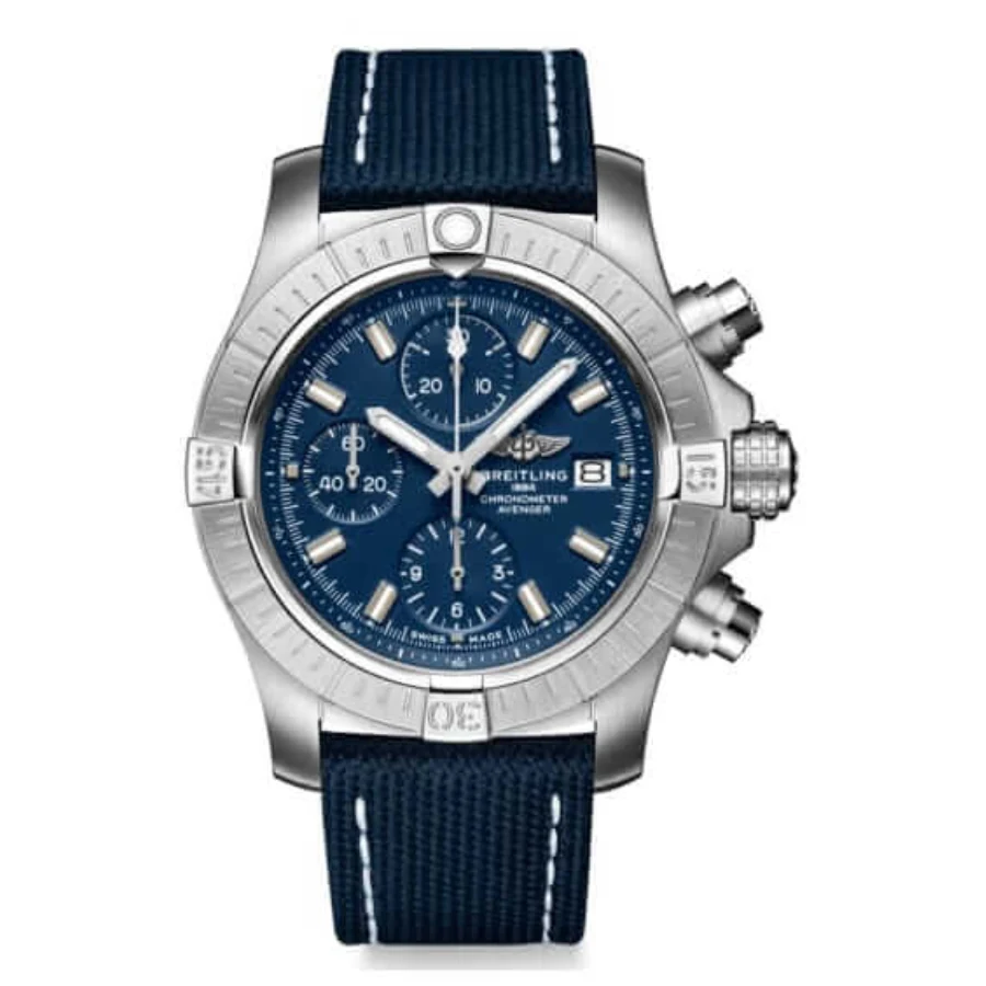 Breitling Avenger Men Automatic Blue Leather Watch A13385101C1X2